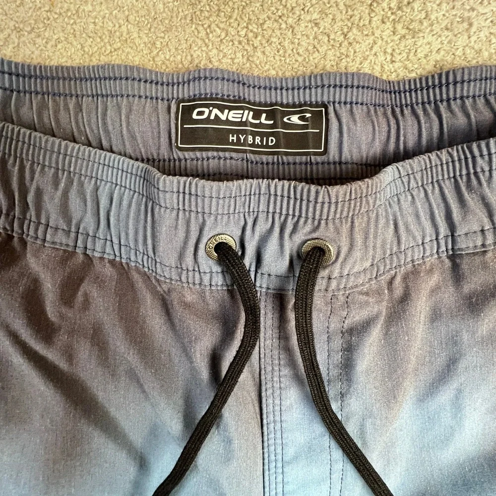 O'Neill Hybrid Board Shorts Mens Large Blue Grey Tie‎ Dye Swim Trunks SP218A005